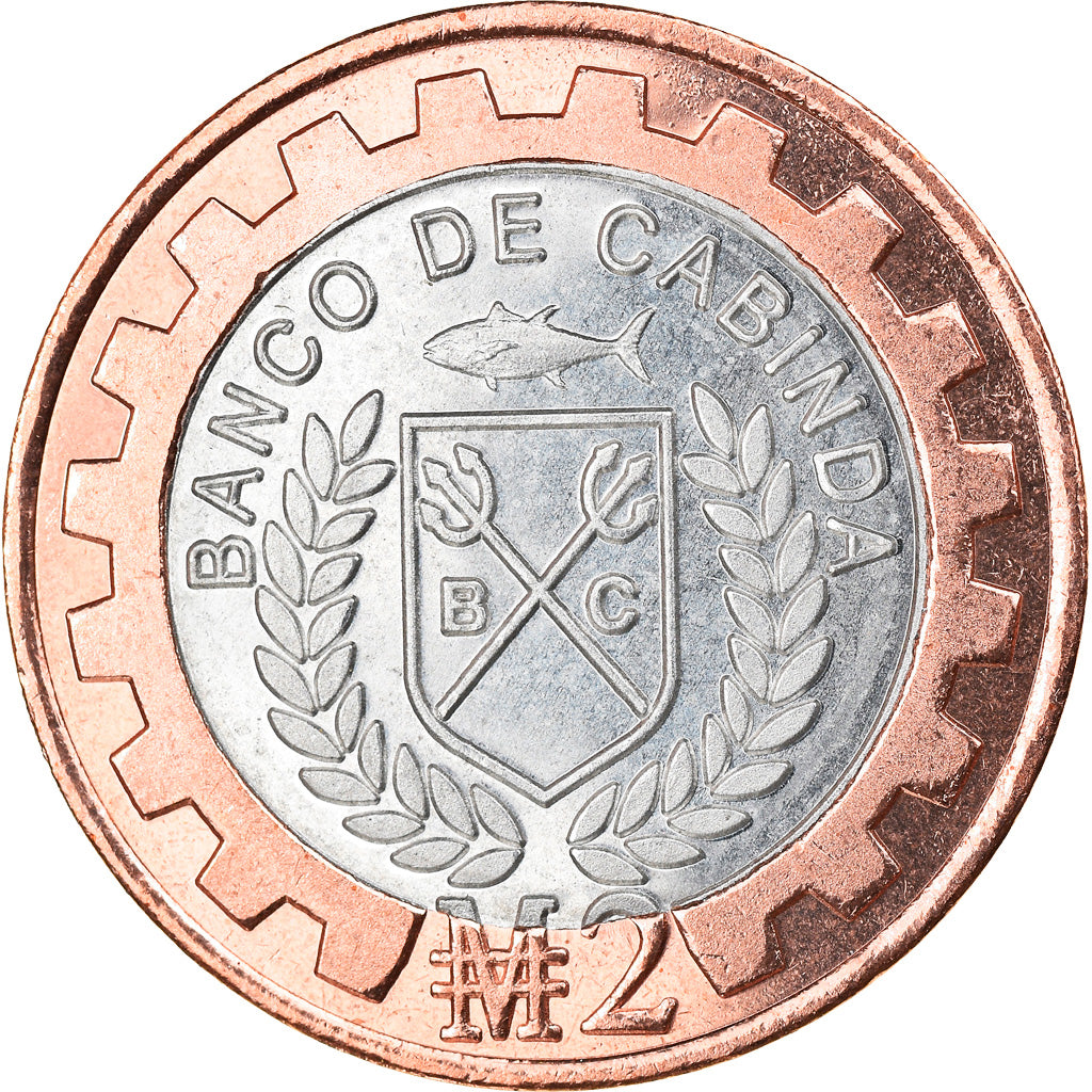 Moeda, CABINDA, Covid, 2 Macutas, 2020, MS(63), Bimetálico