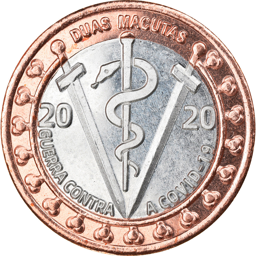 Moneta, CABINDA, Covid, 2 Macutas, 2020, MS(63), Bimetaliczny