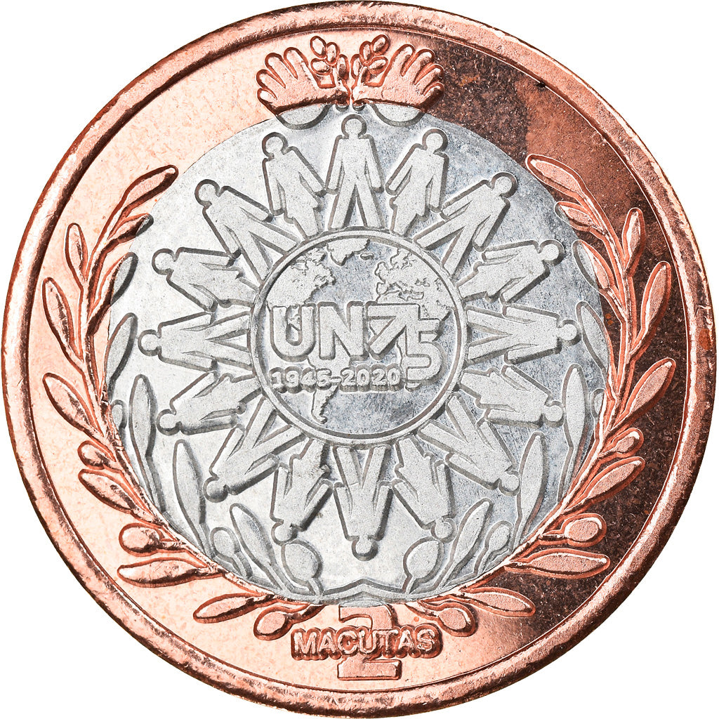 Moneta, CABINDA, ONU, 2 Macutas, 2020, MS(63), Bimetaliczny