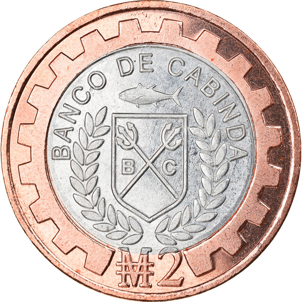 Moneta, CABINDA, ONU, 2 Macutas, 2020, MS(63), Bimetaliczny