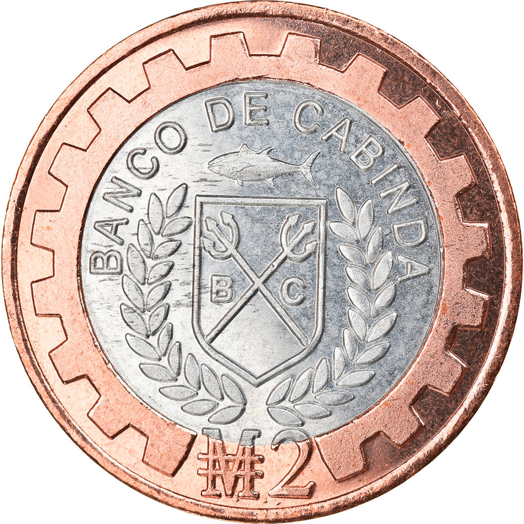 Moneta, CABINDA, ONU, 2 Macutas, 2020, MS(63), Bimetaliczny