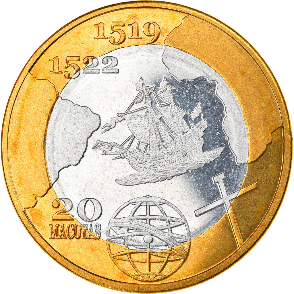 Monnaie, CABINDA, Ferdinand Magellan, 20 Macutas, 2019, SPL, Bi-Metallic