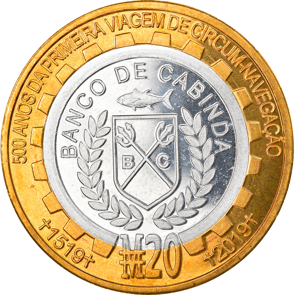Monnaie, CABINDA, Ferdinand Magellan, 20 Macutas, 2019, SPL, Bi-Metallic