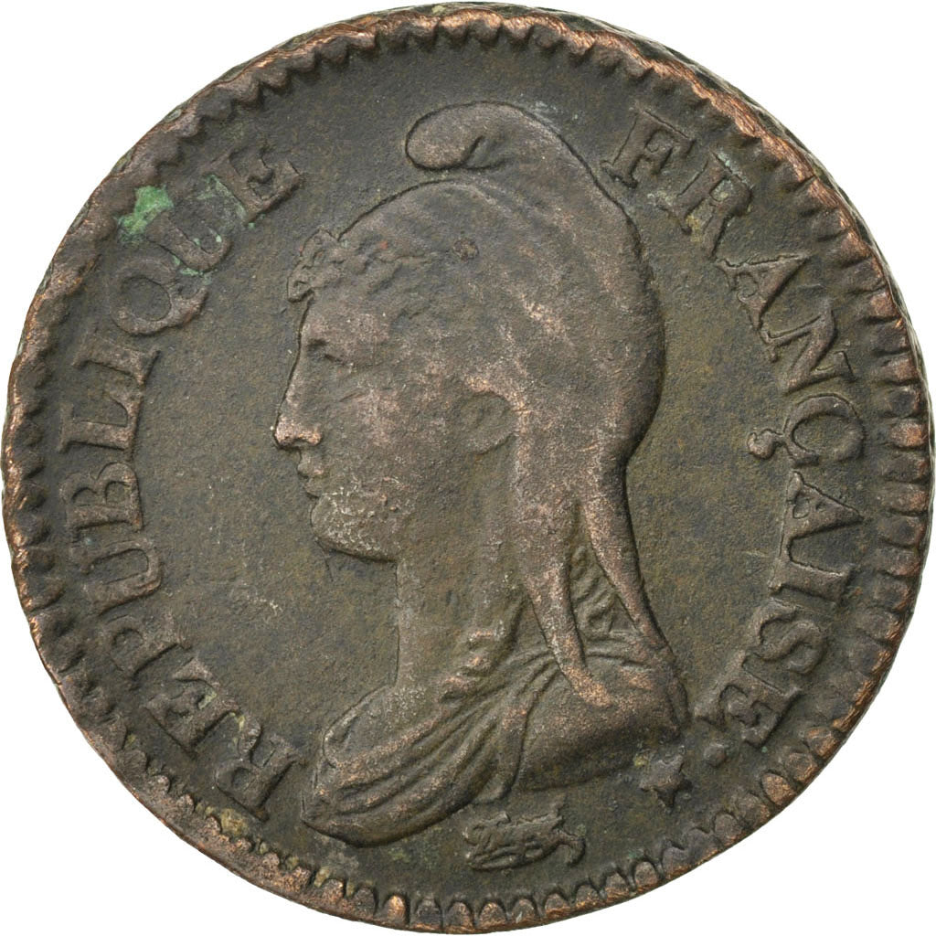 Münze, Frankreich, Dupré, Decime, 1799, Paris, S+, Bronze, KM:644.1