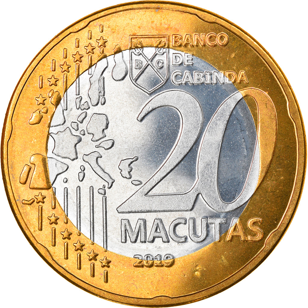 Moneta, CABINDA, 20th Anniversary, 20 Macutas, 2019, SPL, Bi-metallico
