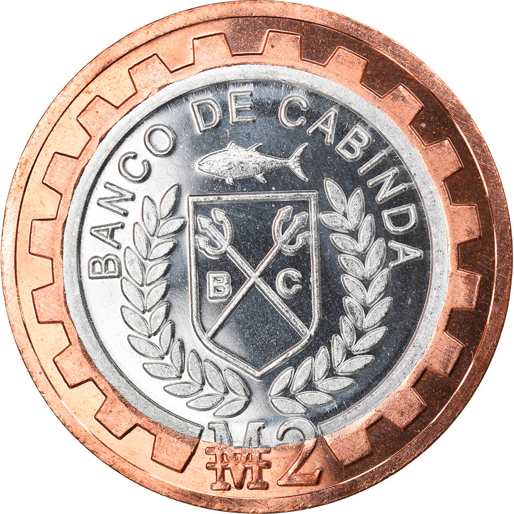 Coin, CABINDA, 2 Macutas, 2019, MS(63), Bi-Metallic