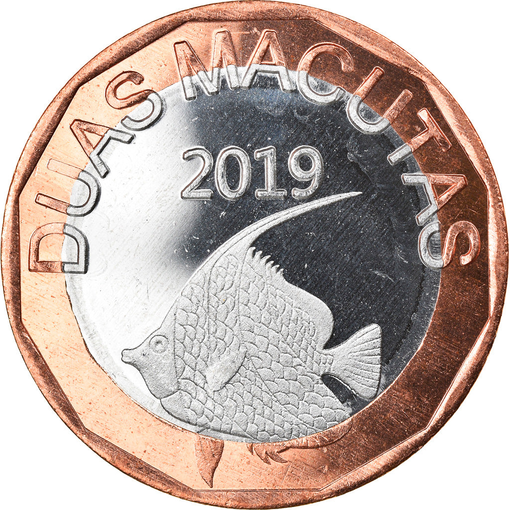 Coin, CABINDA, 2 Macutas, 2019, MS(63), Bi-Metallic