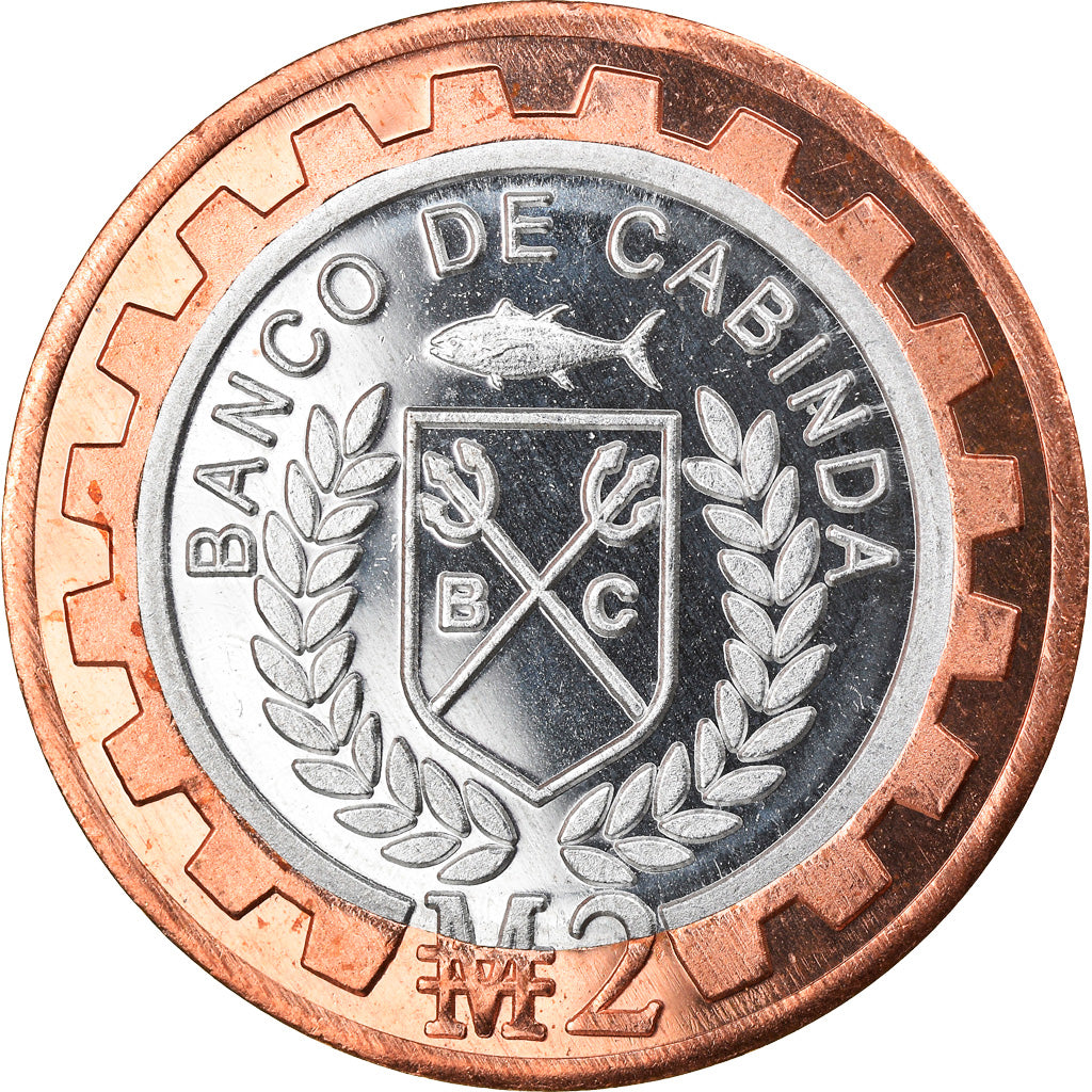 Coin, CABINDA, 2 Macutas, 2019, MS(63), Bi-Metallic