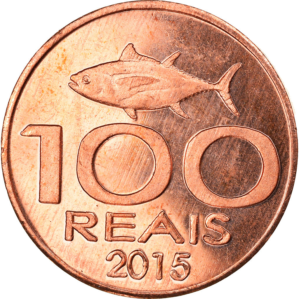 Coin, CABINDA, 100 Reais, 2015, MS(63), Copper