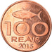 Coin, CABINDA, 100 Reais, 2015, MS(63), Copper