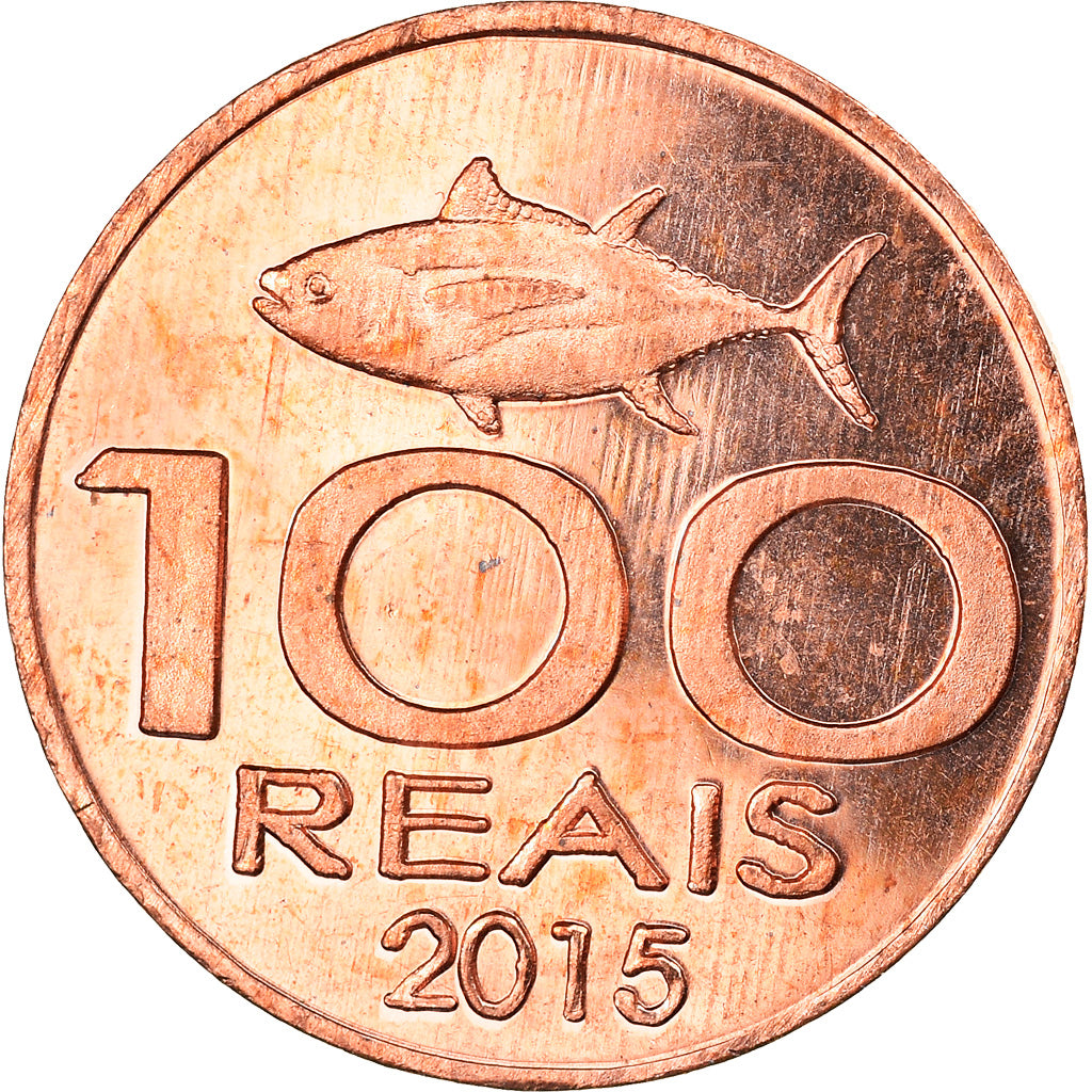Coin, CABINDA, 100 Reais, 2015, MS(63), Copper