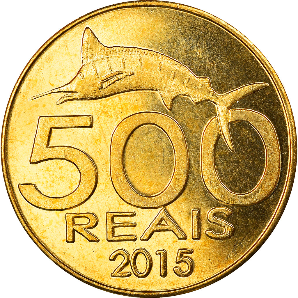 Coin, CABINDA, 500 reais, 2015, MS(63), Brass