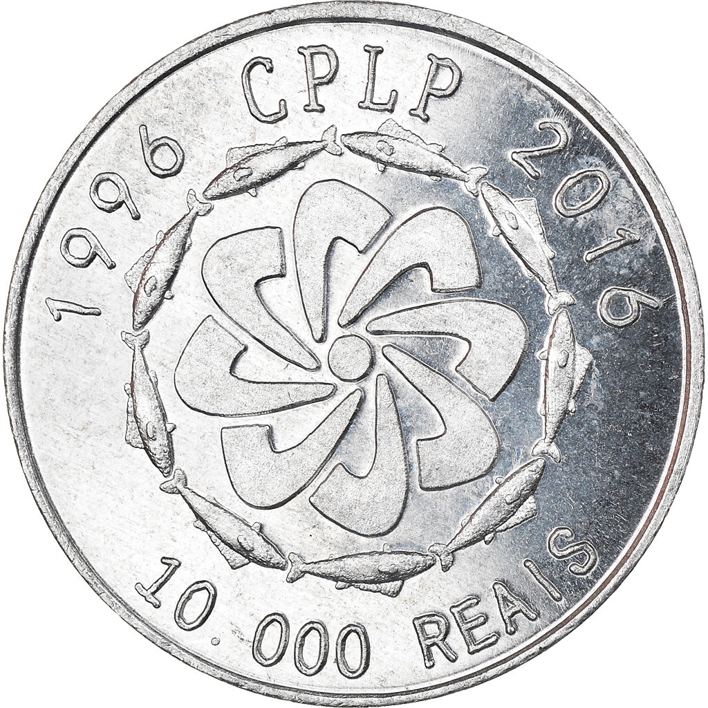 Moneda, CABINDA, 10000 reais, 2016, CPLP, SC, Aluminio