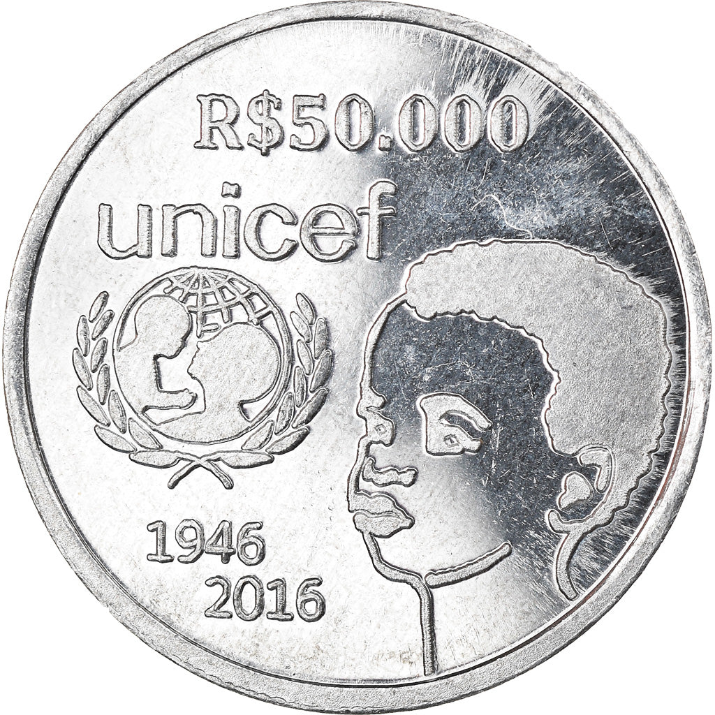 Moneta, CABINDA, 50000 reais, 2016, Unicef, SPL, Alluminio