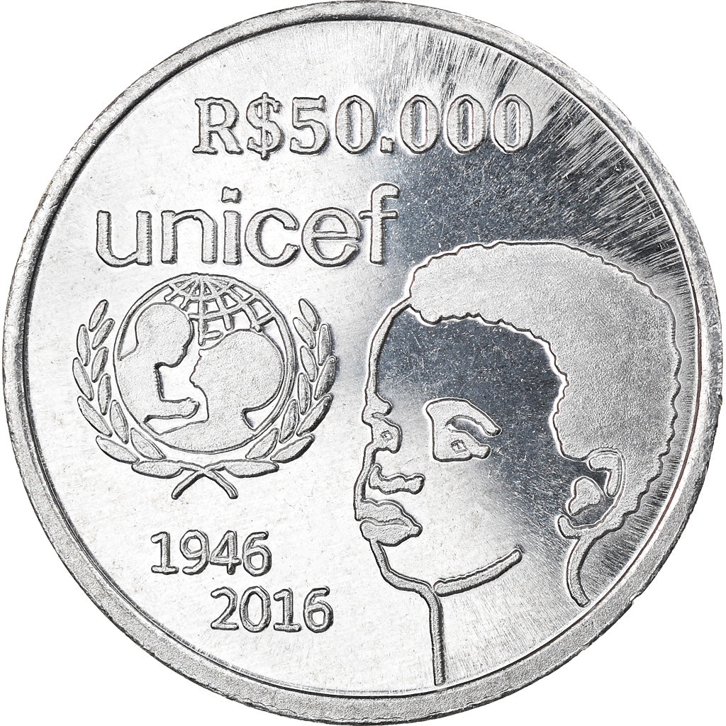 Münze, CABINDA, 50000 reais, 2016, Unicef, UNZ, Aluminium