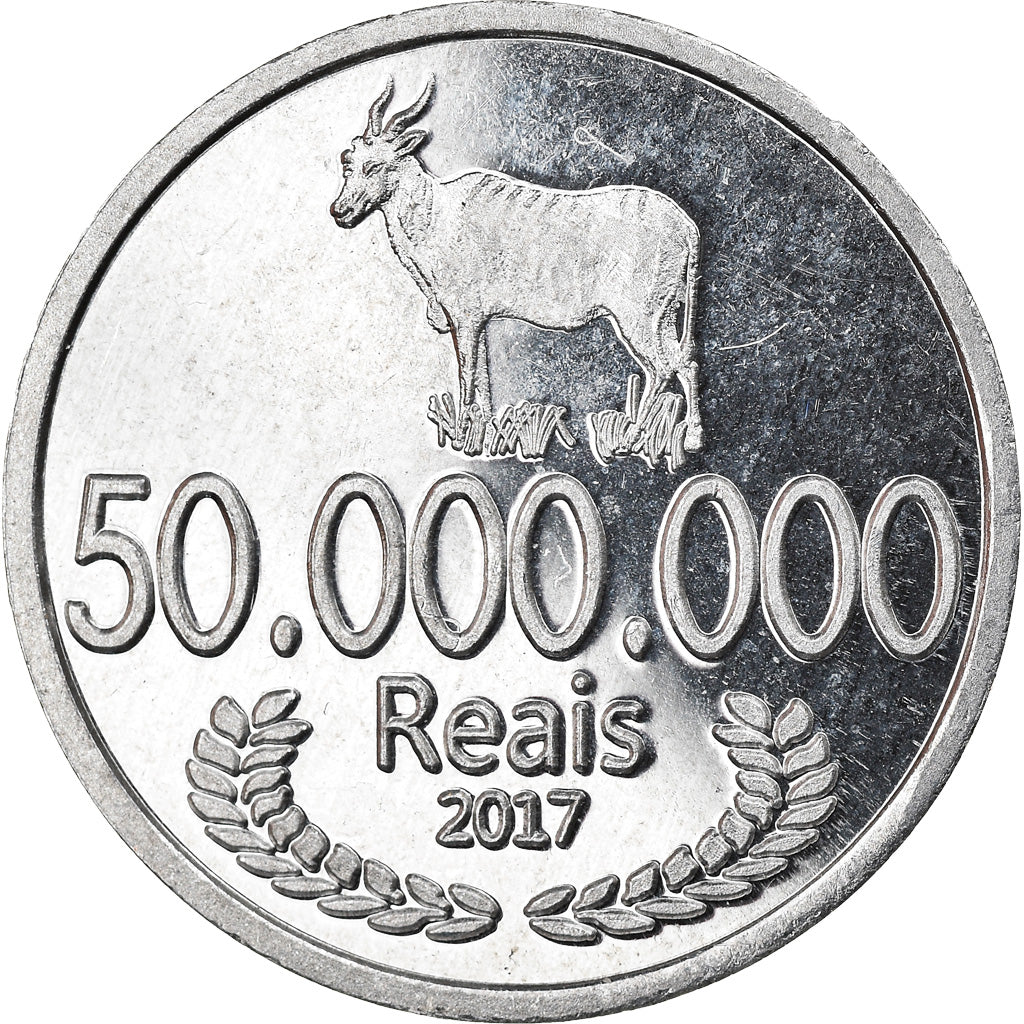 Coin, CABINDA, 50 millions de reais, 2017, MS(63), Aluminum
