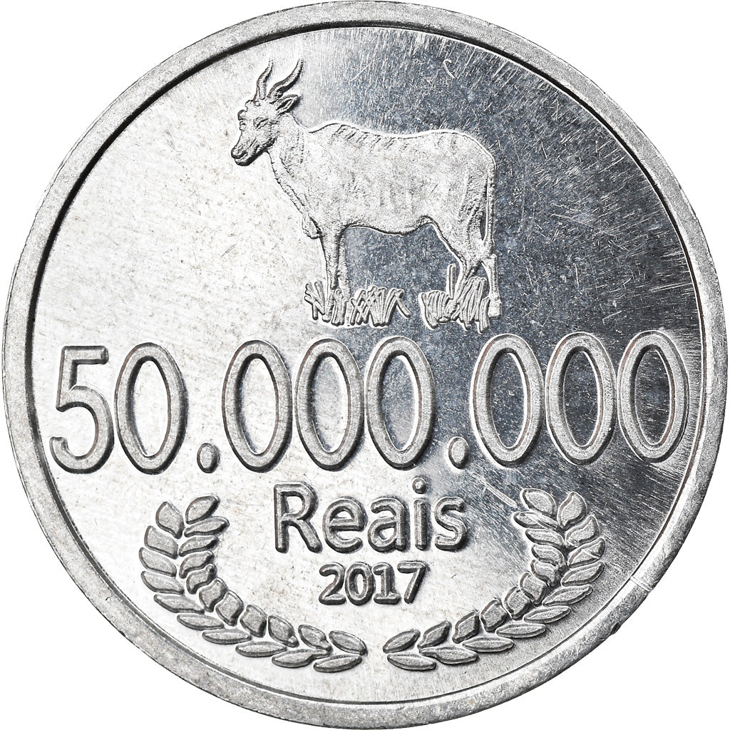 Coin, CABINDA, 50 millions de reais, 2017, MS(63), Aluminum