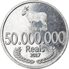 Coin, CABINDA, 50 millions de reais, 2017, MS(63), Aluminum