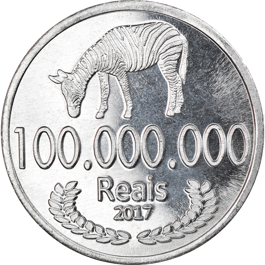 Coin, CABINDA, cent millions de reais, 2017, MS(63), Aluminum