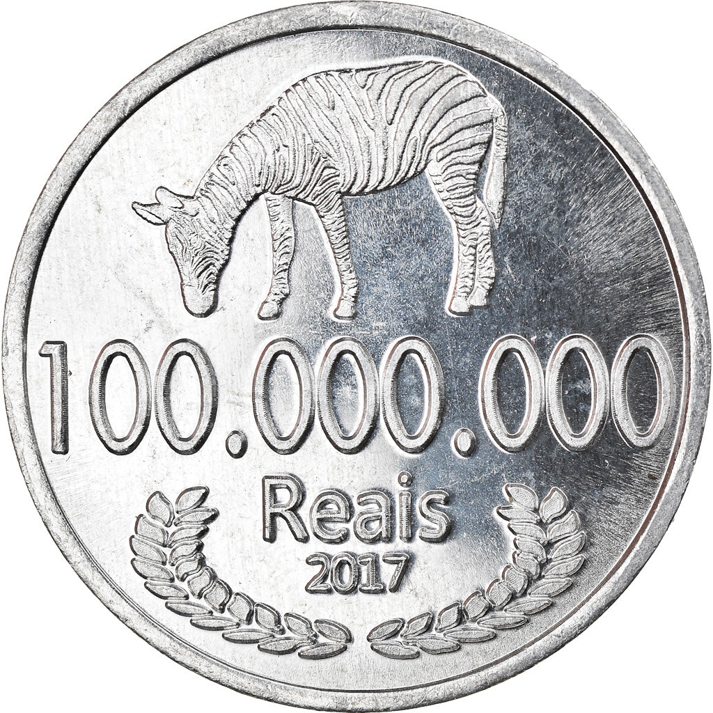 Coin, CABINDA, cent millions de reais, 2017, MS(63), Aluminum