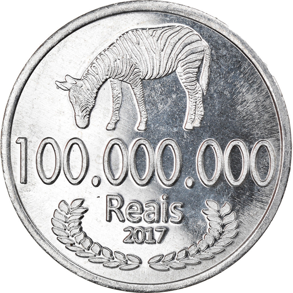 Coin, CABINDA, cent millions de reais, 2017, MS(63), Aluminum
