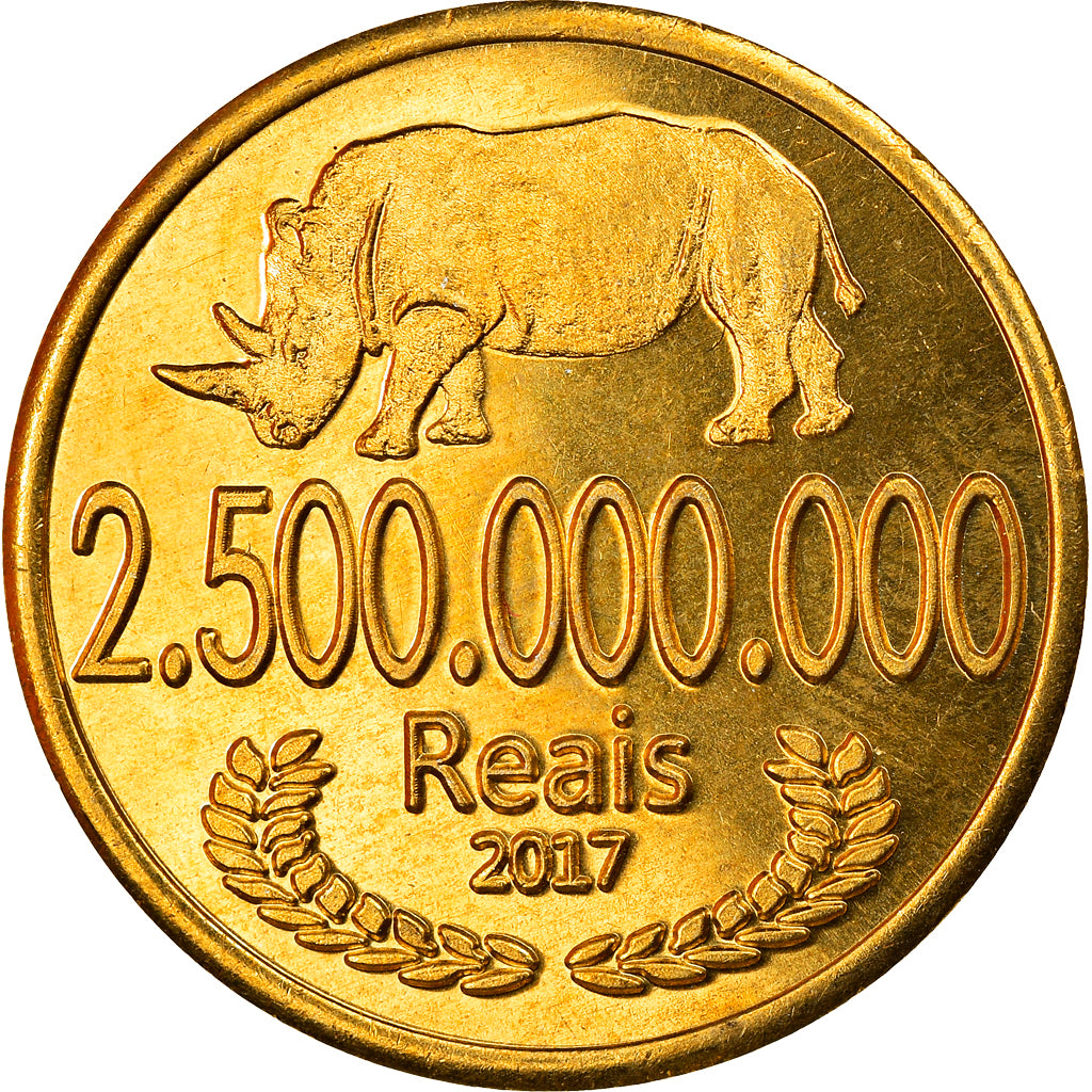 Coin, CABINDA, 2 milliards 500 millions de reais, 2017, MS(63), Bronze-Aluminium