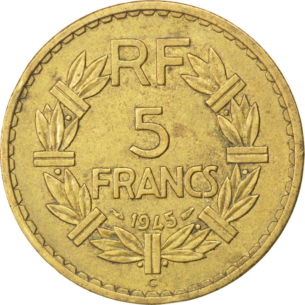 Monnaie, France, Lavrillier, 5 Francs, 1945, Castelsarrasin, TTB