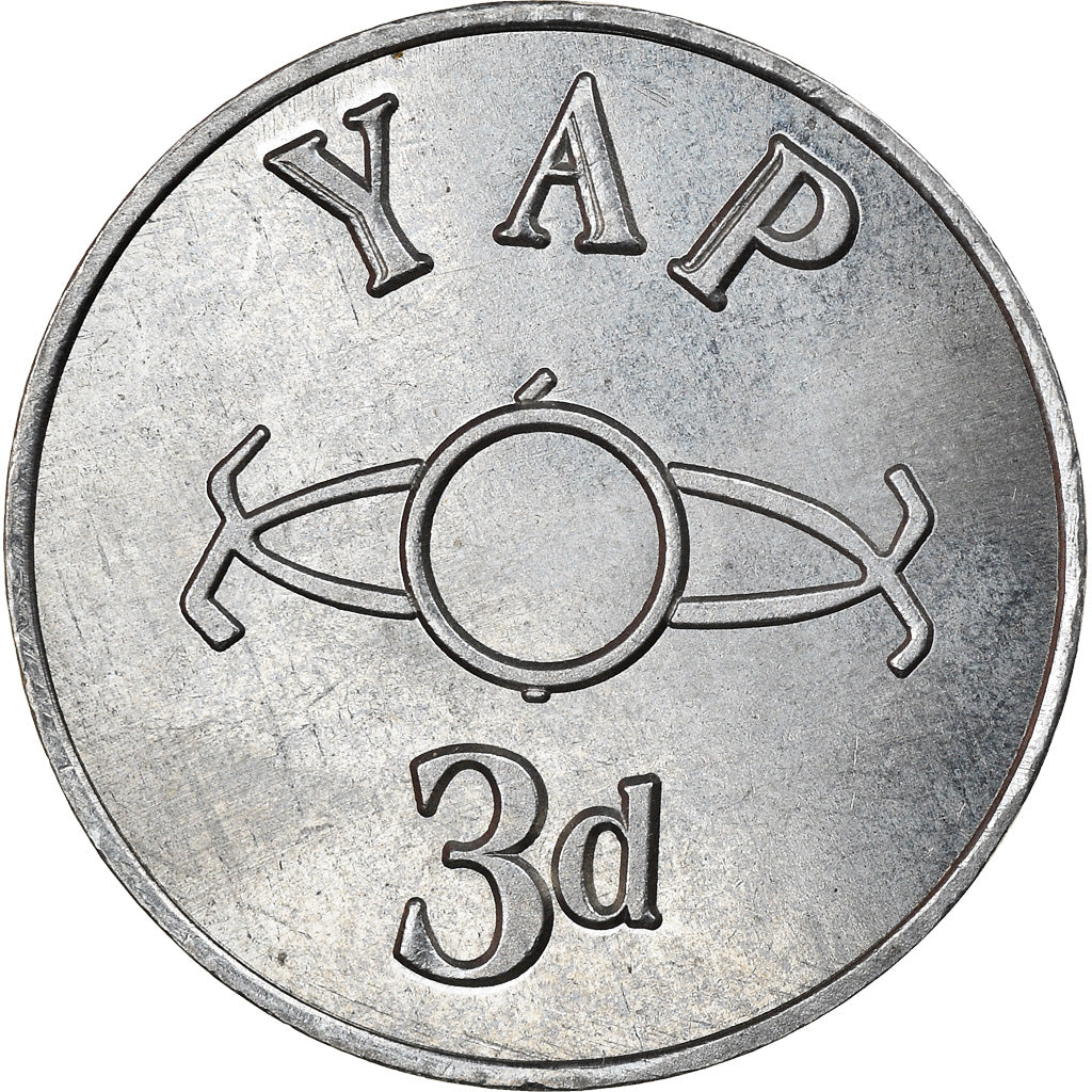 Coin, Micronesia, 3 Pence, 2020, YAP, MS(63), Nickel plated zinc