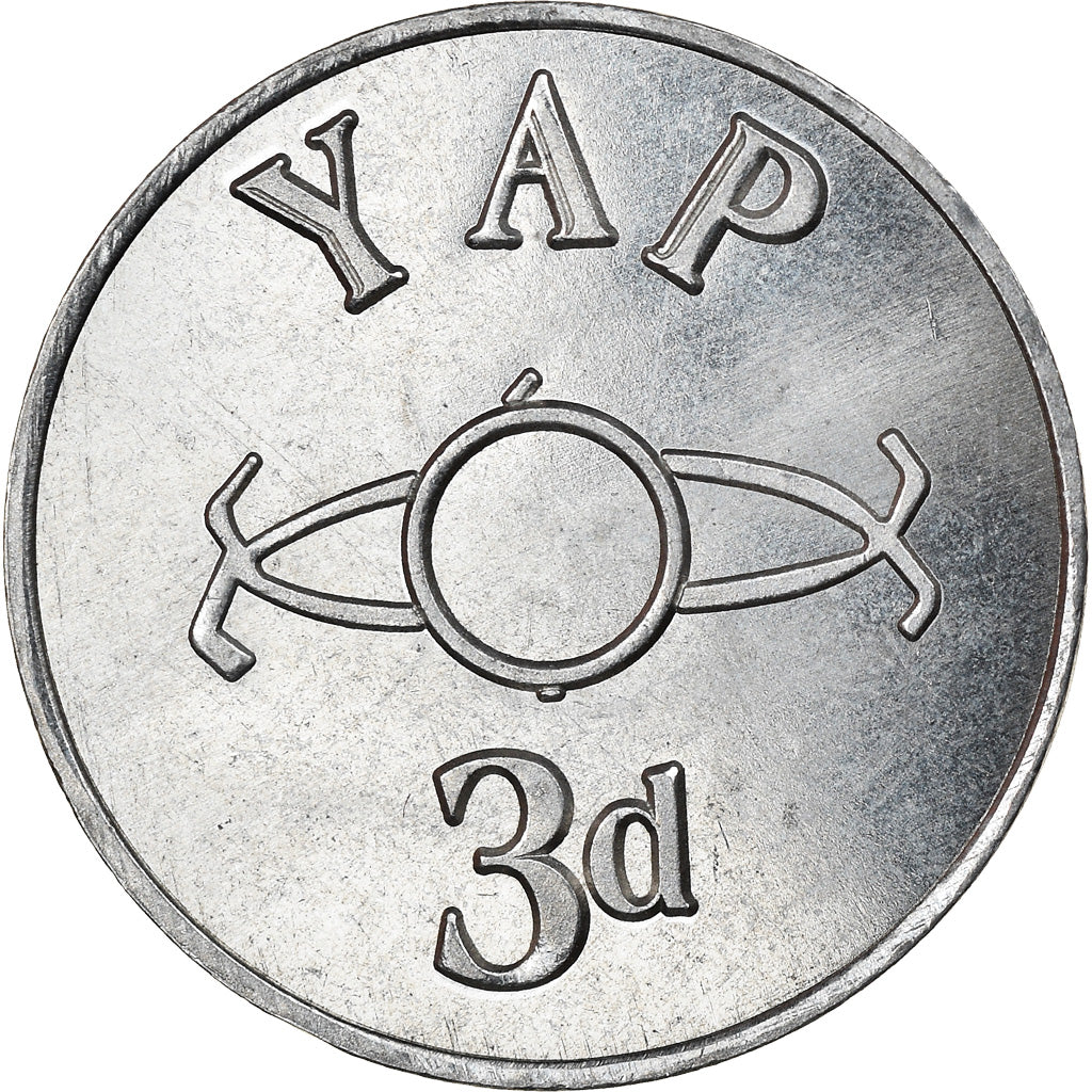 Coin, Micronesia, 3 Pence, 2020, YAP, MS(63), Nickel plated zinc