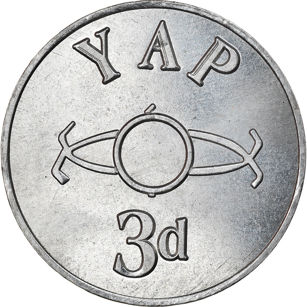 Coin, Micronesia, 3 Pence, 2020, YAP, MS(63), Nickel plated zinc