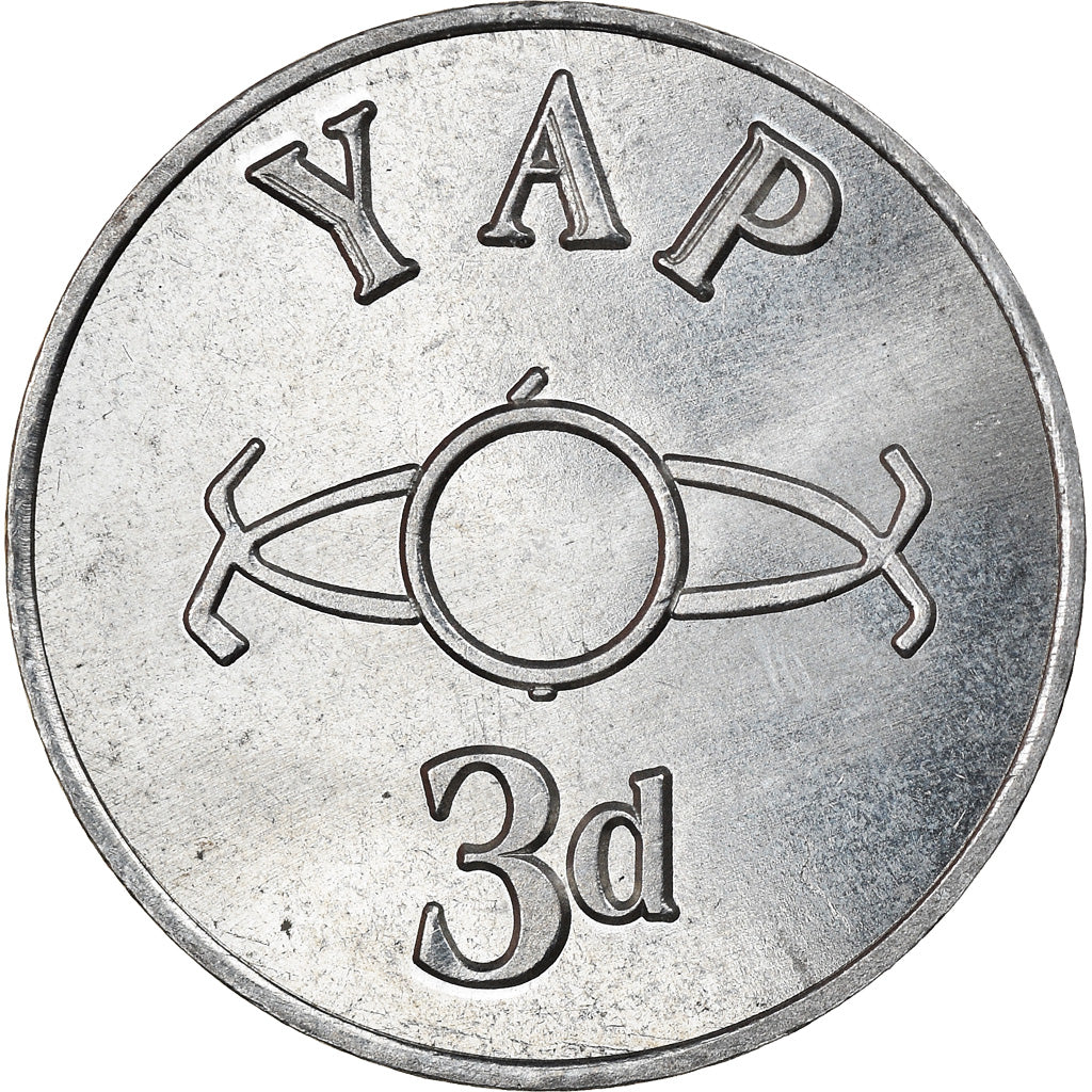 Coin, Micronesia, 3 Pence, 2020, YAP, MS(63), Nickel plated zinc