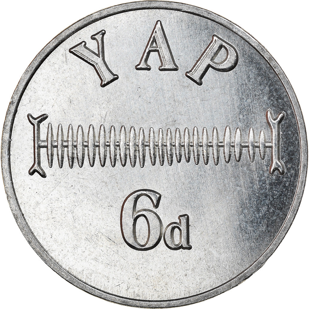 Coin, Micronesia, 6 Pence, 2020, YAP, MS(63), Nickel plated zinc