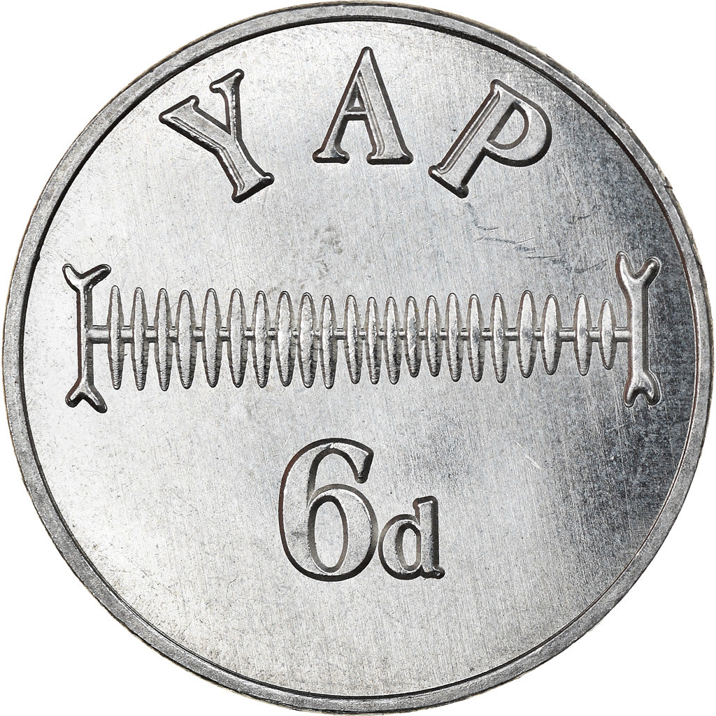 Coin, Micronesia, 6 Pence, 2020, YAP, MS(63), Nickel plated zinc