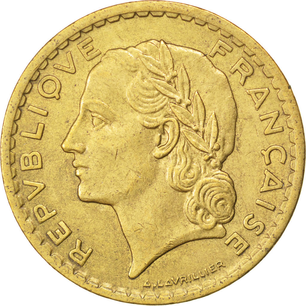 Coin, France, Lavrillier, 5 Francs, 1945, Castelsarrasin, AU(50-53)