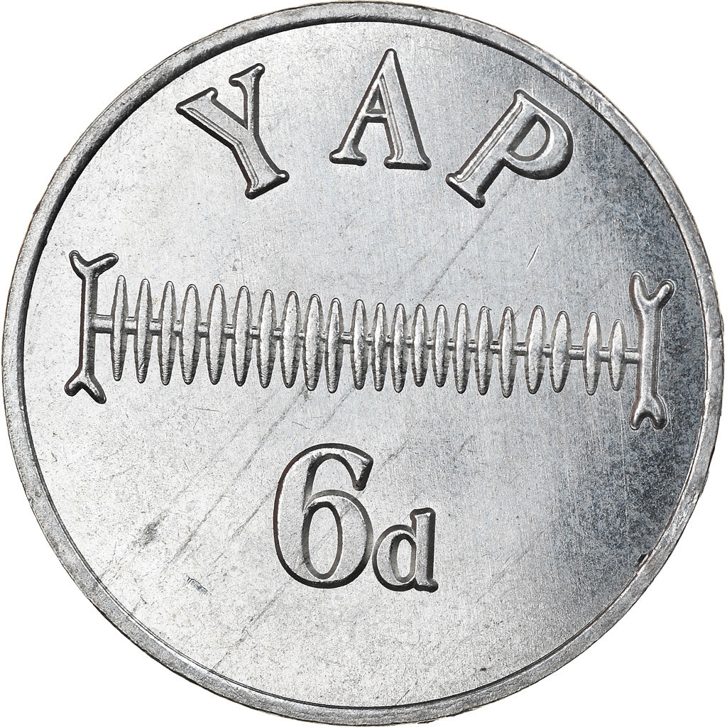 Coin, Micronesia, 6 Pence, 2020, YAP, MS(63), Nickel plated zinc
