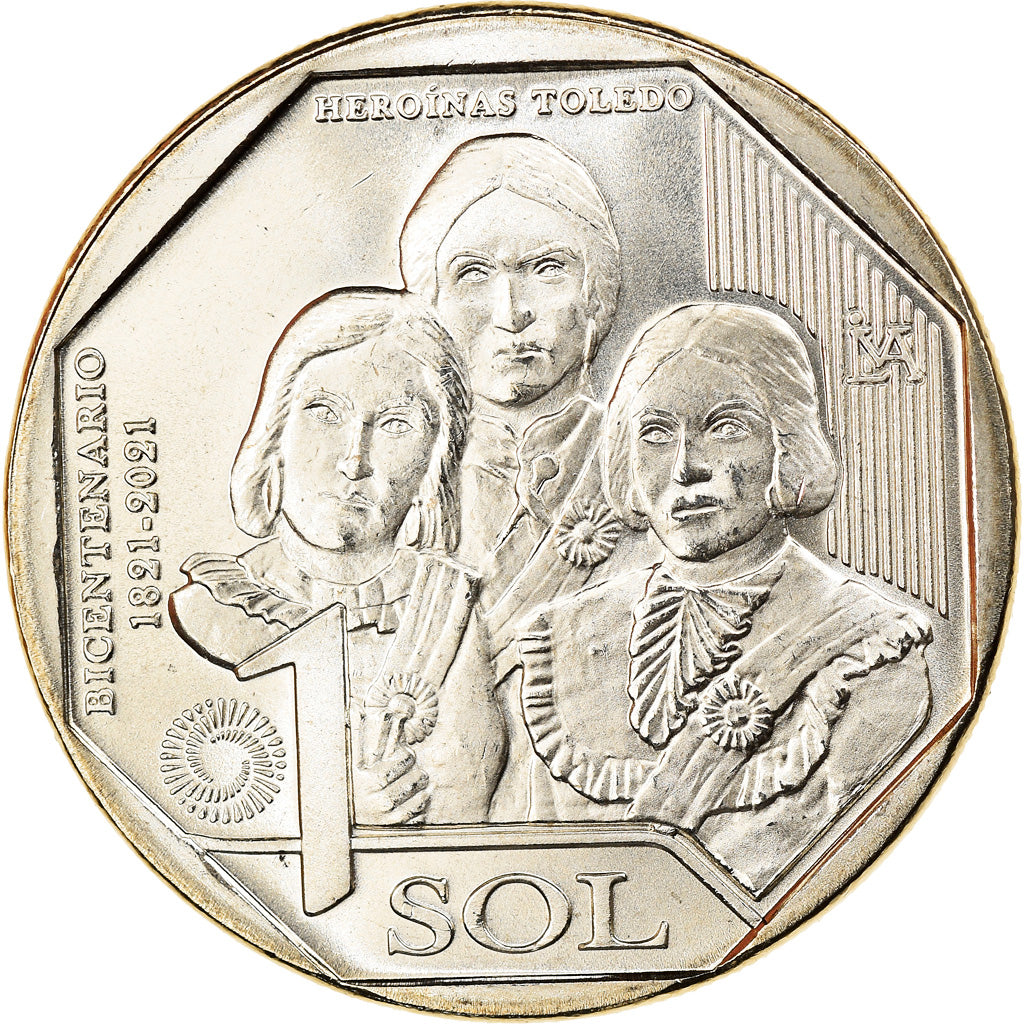 Münze, Peru, Heroinas Toledo, Sol, 2020, UNZ, Nickel-brass