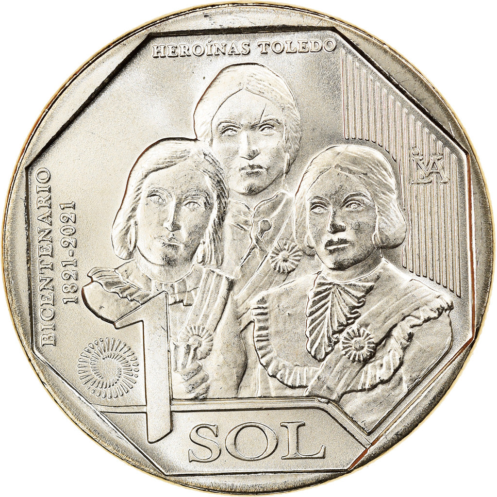 Monnaie, Pérou, Heroinas Toledo, Sol, 2020, SPL, Nickel-brass
