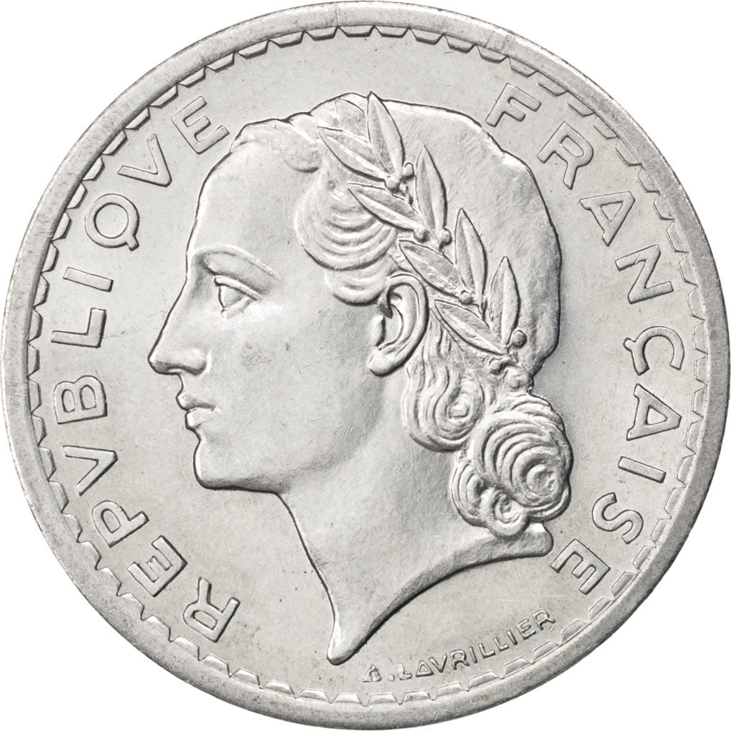 Monnaie, France, Lavrillier, 5 Francs, 1945, SPL, Aluminium, KM:888b.1