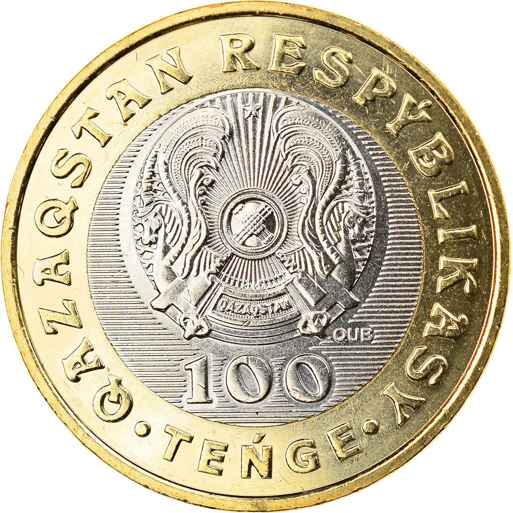 Moeda, Cazaquistão, BEREN MYLTYQ, 100 Tenge, 2020, MS(63), Bimetálico