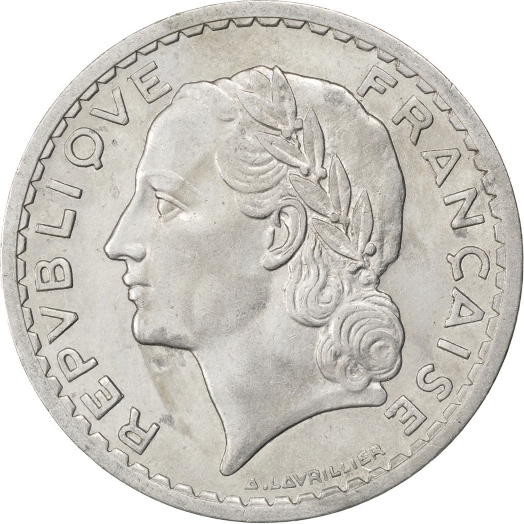 FRANCE, Lavrillier, 5 Francs, 1945, Castelsarrasin, KM #888b.3, AU(50-53),...