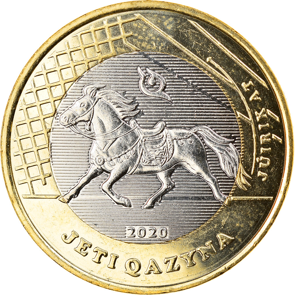 Moneda, Kazajistán, JUIRIK AT, 100 Tenge, 2020, SC, Bimetálico