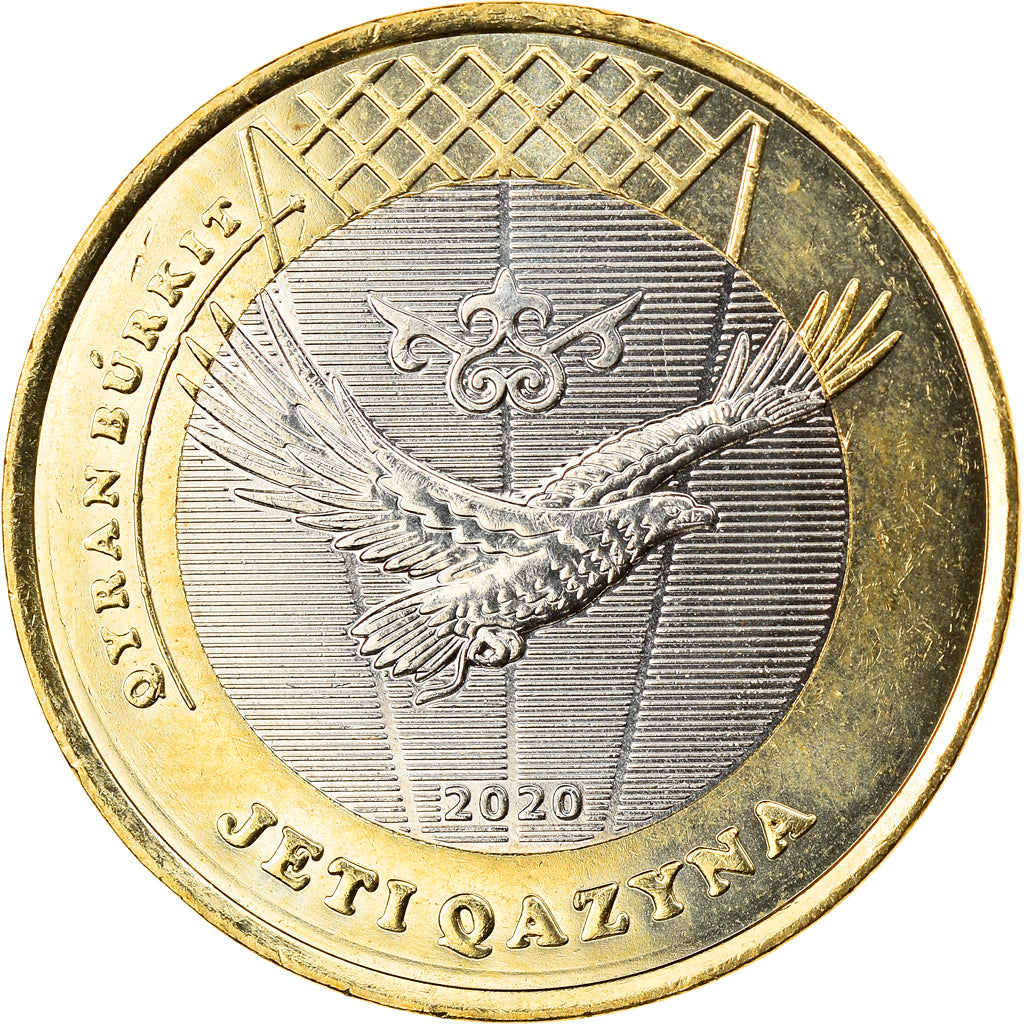Coin, Kazakhstan, QYRAN BURKIT, 100 Tenge, 2020, MS(63), Bi-Metallic