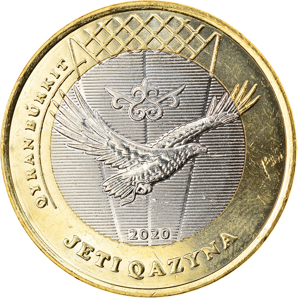 Coin, Kazakhstan, QYRAN BURKIT, 100 Tenge, 2020, MS(63), Bi-Metallic