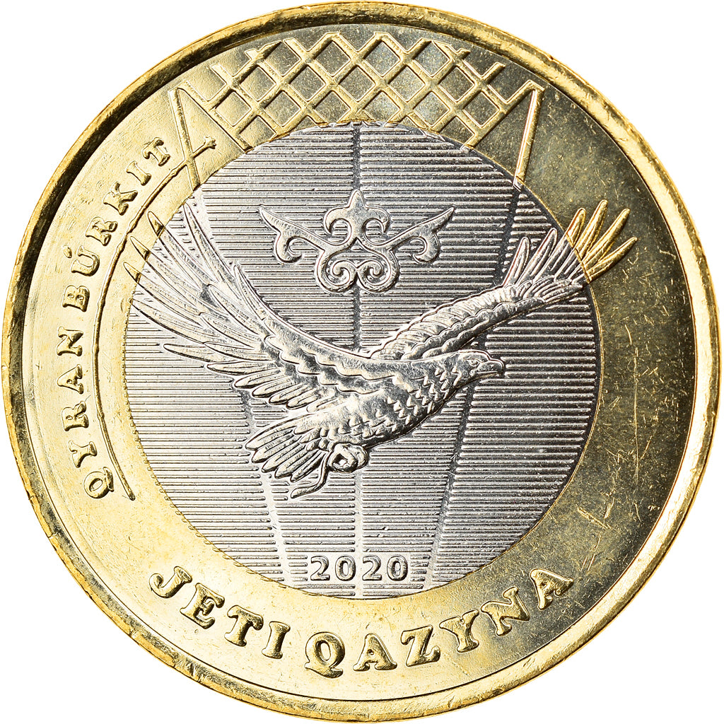 Coin, Kazakhstan, QYRAN BURKIT, 100 Tenge, 2020, MS(63), Bi-Metallic