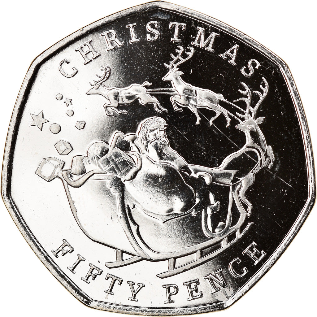 Moneta, Gibilterra, Christmas, 50 Pence, 2020, SPL, Rame-nichel