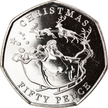 Moneta, Gibilterra, Christmas, 50 Pence, 2020, SPL, Rame-nichel