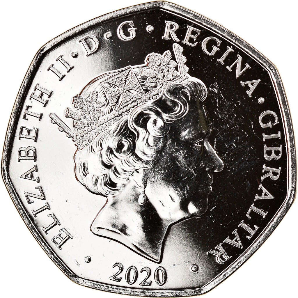 Moneta, Gibilterra, Christmas, 50 Pence, 2020, SPL, Rame-nichel