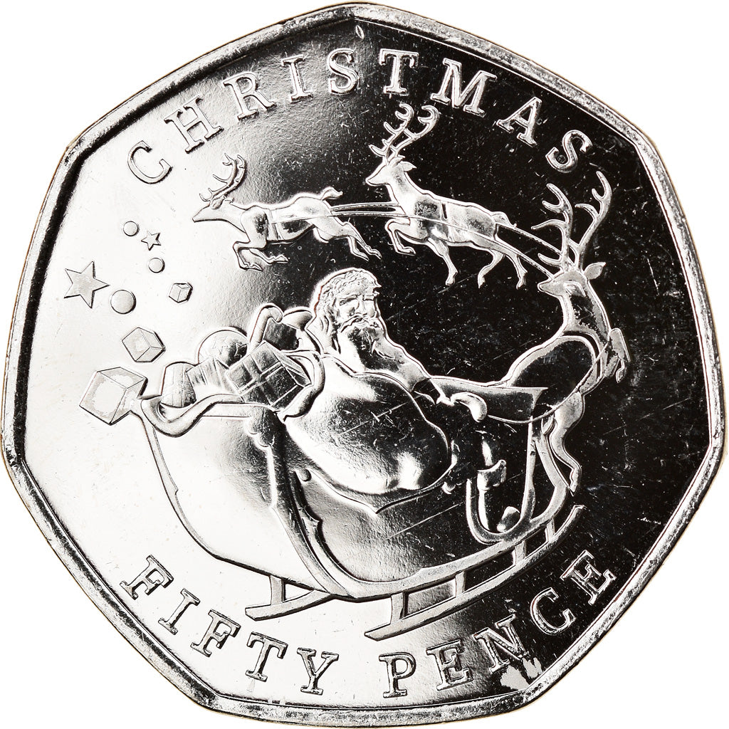 Coin, Gibraltar, Christmas, 50 Pence, 2020, MS(63), Cupro-nickel