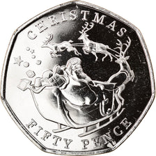 Coin, Gibraltar, Christmas, 50 Pence, 2020, MS(63), Cupro-nickel