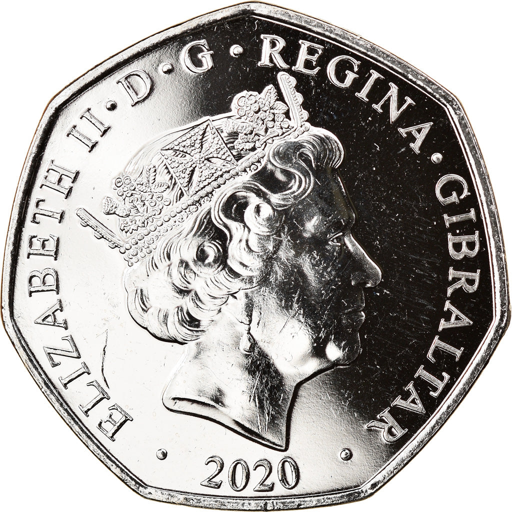 Coin, Gibraltar, Christmas, 50 Pence, 2020, MS(63), Cupro-nickel